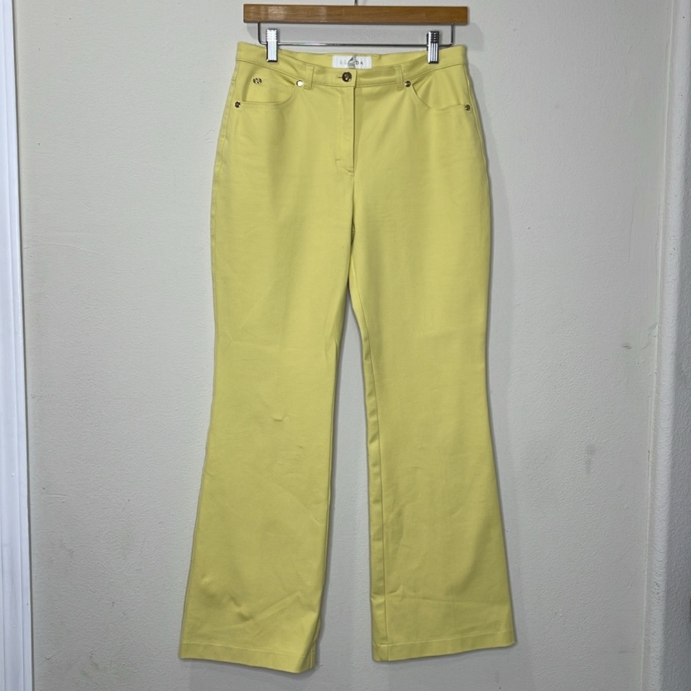 ESCADA Yellow Green Stretches Jeans/ Pants, EU 38 (Size 8 US)